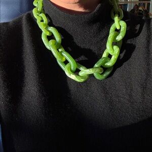 Chunky Green Chain Necklace